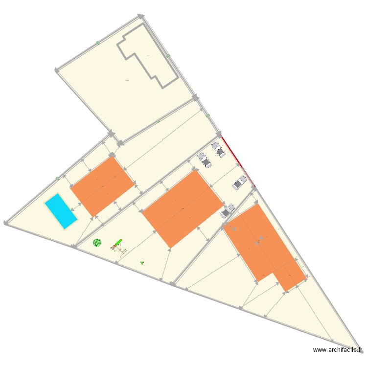 cadastre definitif. Plan de 5 pièces et 2801 m2