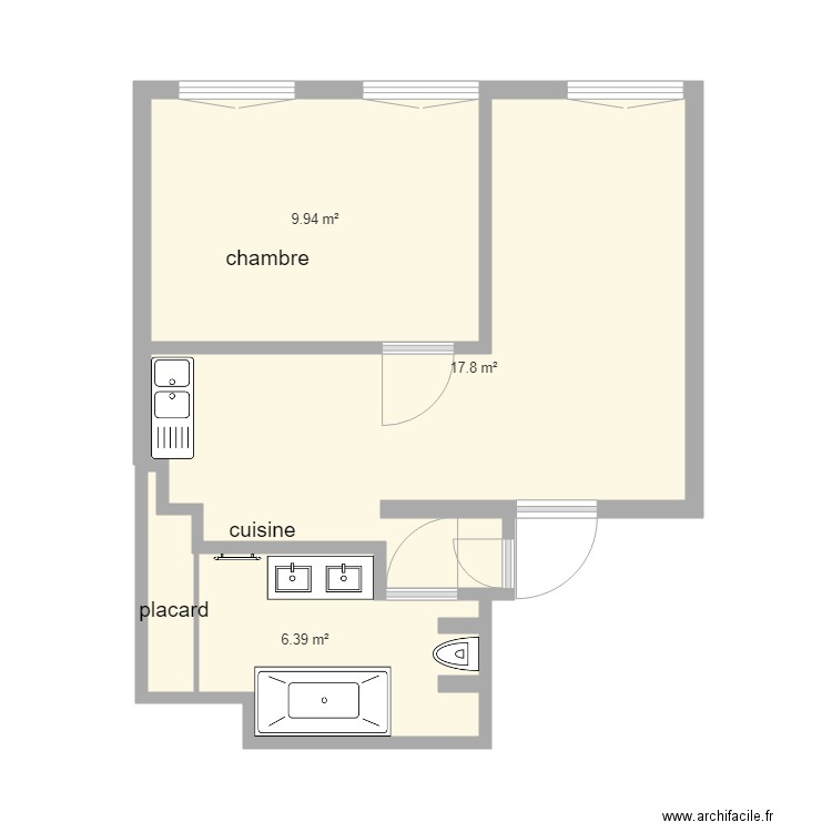 bugeaud projeté. Plan de 0 pièce et 0 m2