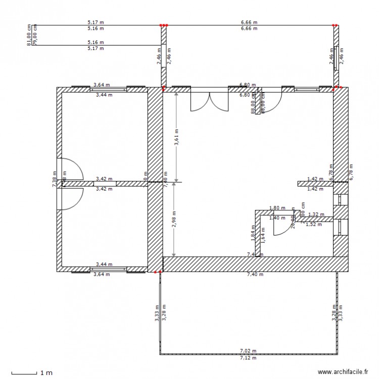 a l'echelle 1/100. Plan de 0 pièce et 0 m2