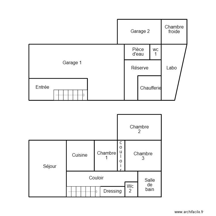 QUIMPER CARIOU MARCEL. Plan de 11 pièces et 40 m2