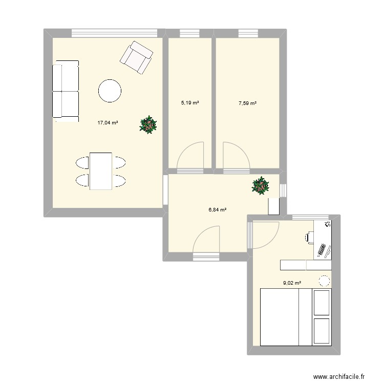 Stationstrasse 55. Plan de 5 pièces et 46 m2