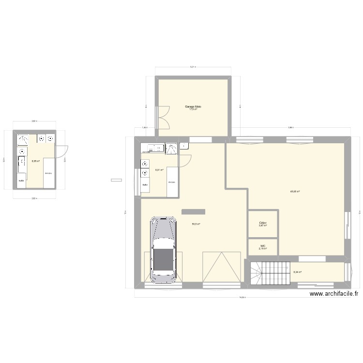 MAISON 2. Plan de 26 pièces et 263 m2