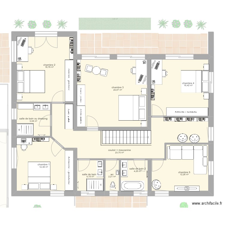 p1sud . Plan de 30 pièces et 446 m2