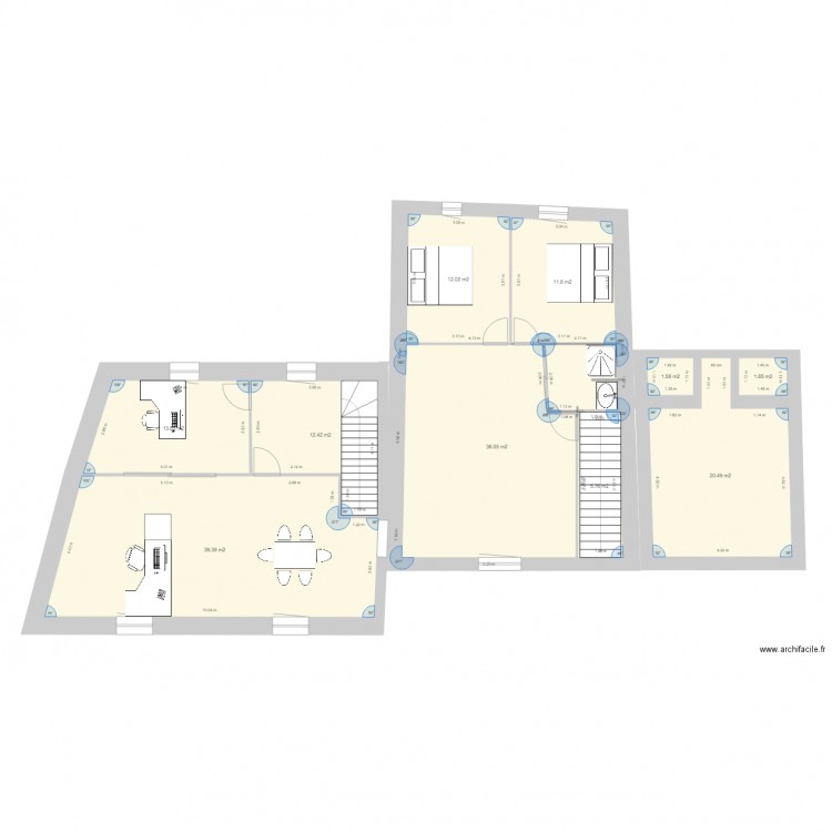 Projet Goult V21112021 v2. Plan de 19 pièces et 307 m2