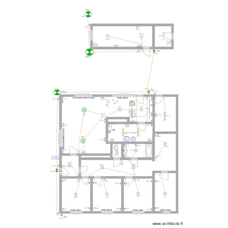 implantation electricte 21 10. Plan de 0 pièce et 0 m2