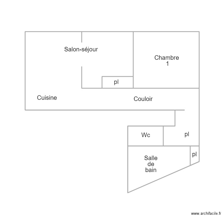 DOUARNENEZ GARIN. Plan de 6 pièces et 28 m2