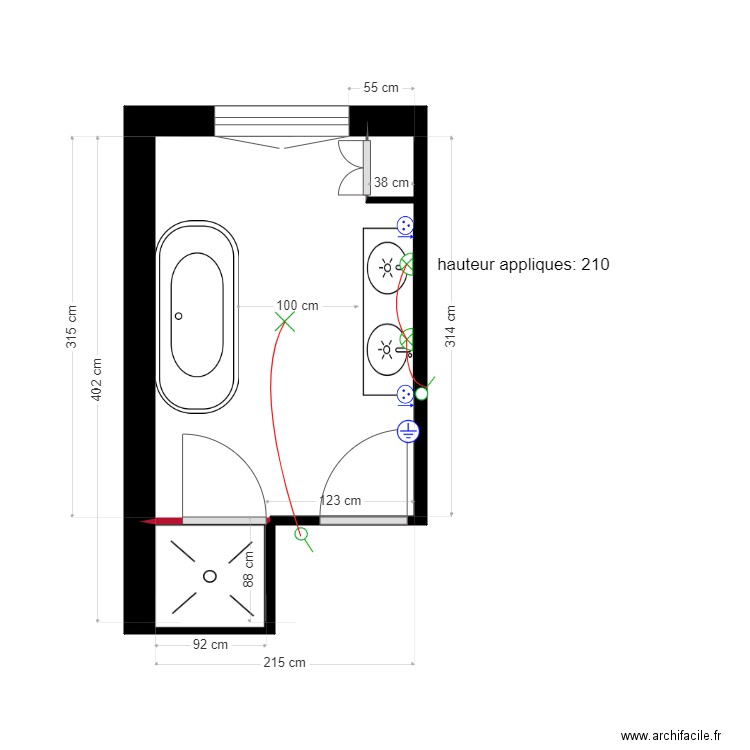 sevres sdb parents projet. Plan de 0 pièce et 0 m2