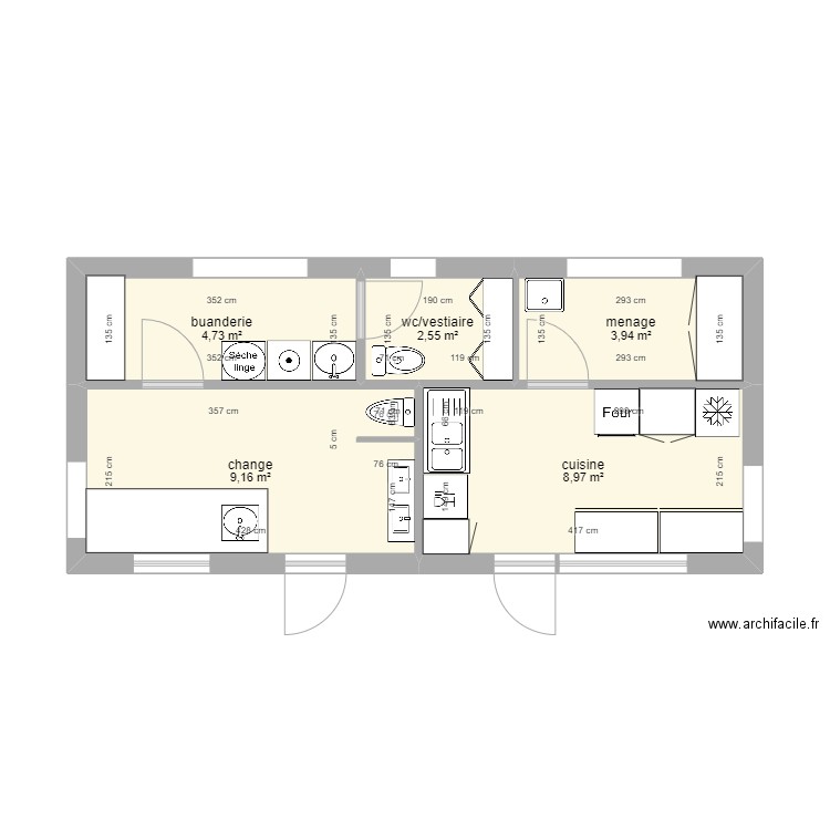 domenjod. Plan de 5 pièces et 29 m2