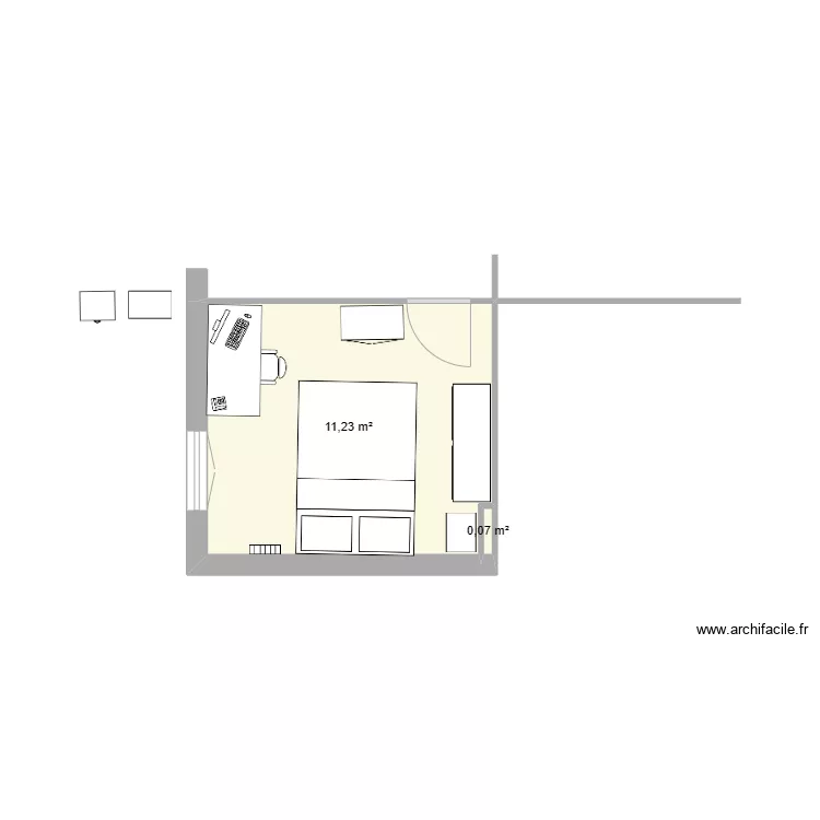 Chambre No&eacute;mie. Plan de 