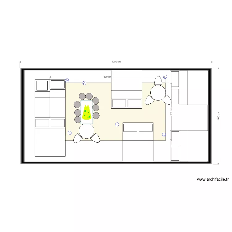 test 5x10  plan avec structure 3x6m LL. Plan de 