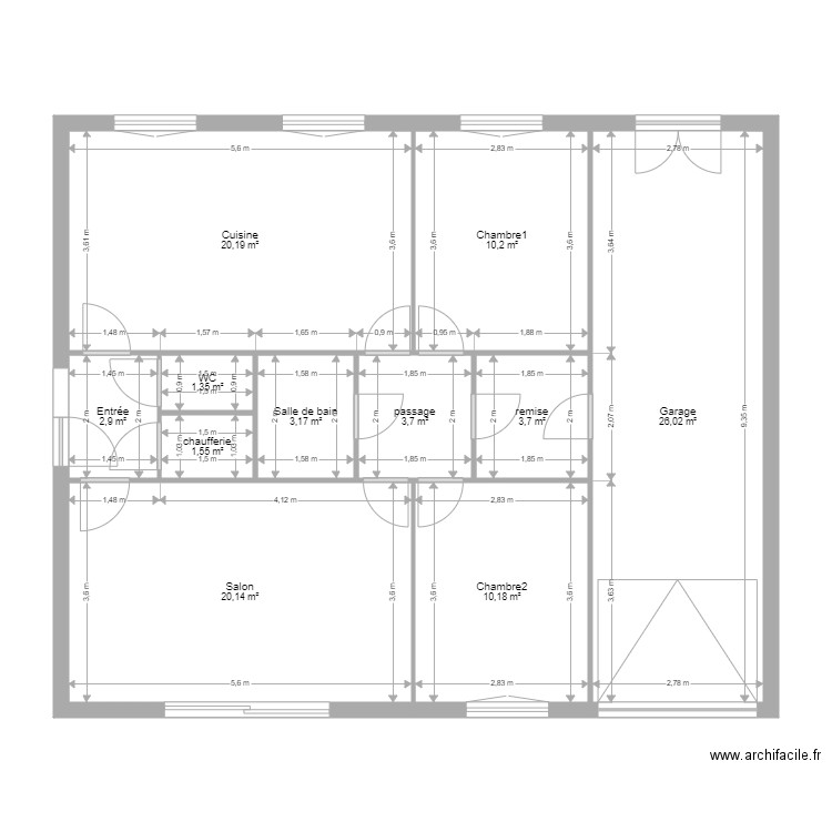 maison achat. Plan de 11 pièces et 103 m2