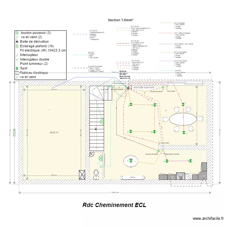 version 3 - Rdc __ cheminement &eacute;clairage. Plan de 