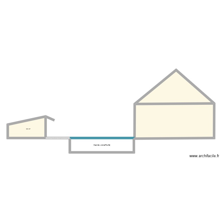 pan de coupe piscine. Plan de 0 pièce et 0 m2
