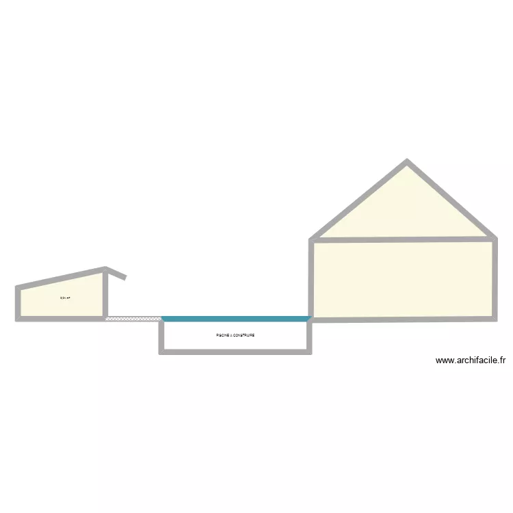 pan de coupe piscine. Plan de 