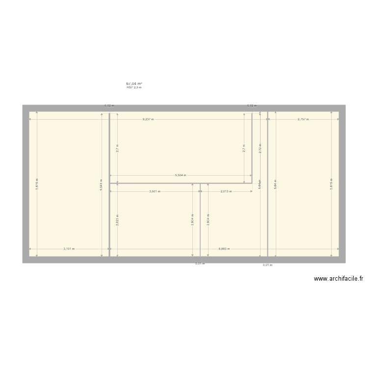 maisonnette . Plan de 1 pièce et 67 m2