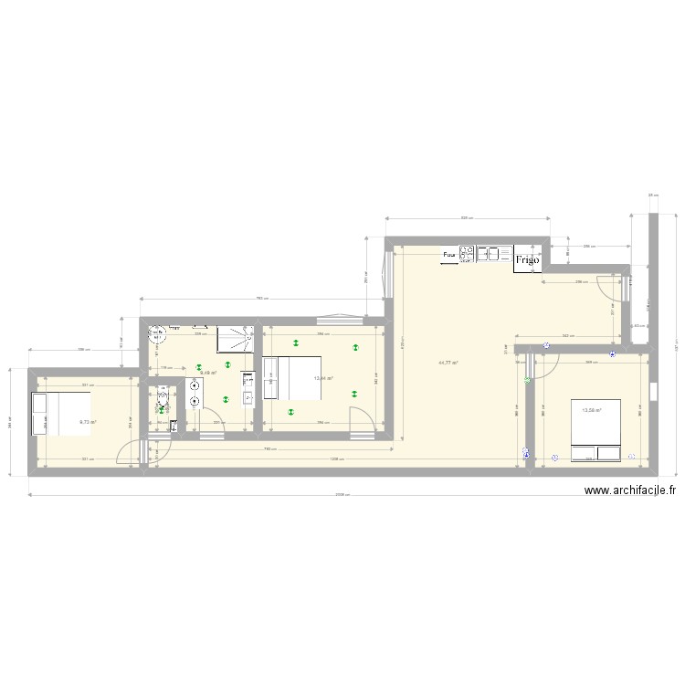 BRUYERES APPARTEMENT. Plan de 6 pièces et 92 m2