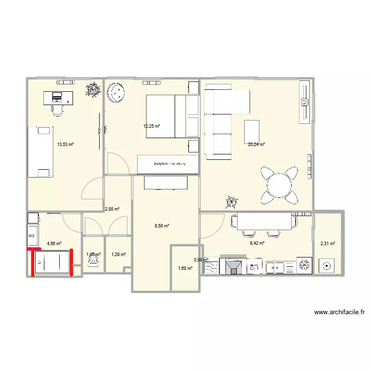 22 crs de la lib&eacute;ration modifiable. Plan de 