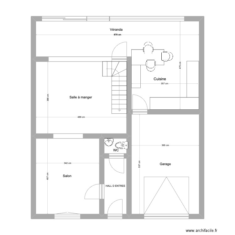 REZ - MSM[63]. Plan de 6 pièces et 84 m2