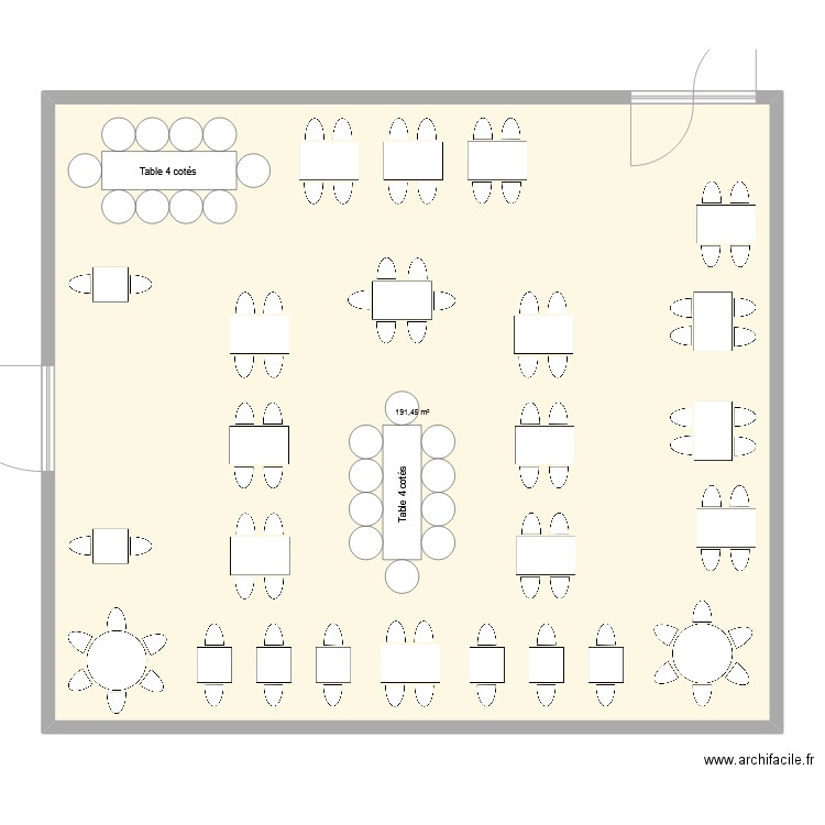 salle de restaurant . Plan de 0 pièce et 0 m2