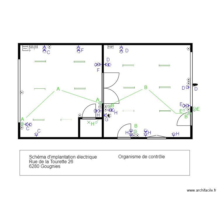 Grarage + Atelier. Plan de 3 pièces et 42 m2