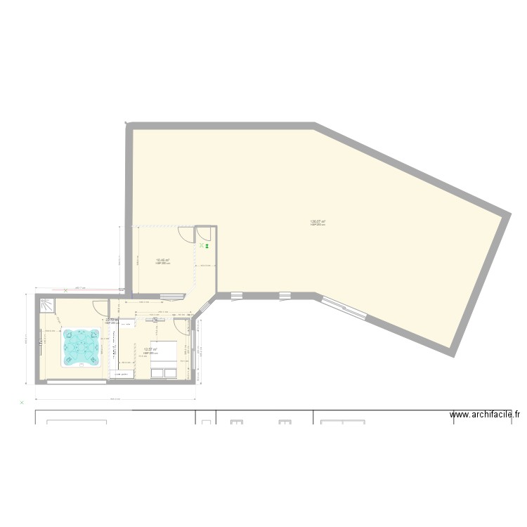 futur extension2. Plan de 4 pièces et 172 m2