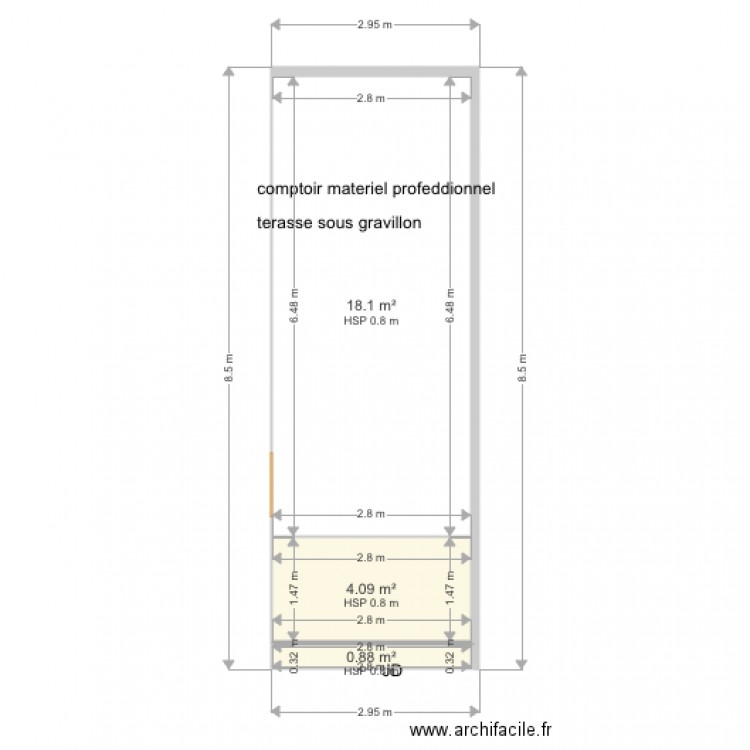 terasse materiel profess. Plan de 0 pièce et 0 m2