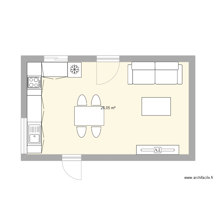 PLAN ROCBARON LES PINSONS. Plan de 1 pièce et 26 m2