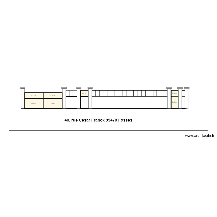 Clôture Projeté. Plan de 7 pièces et 8 m2