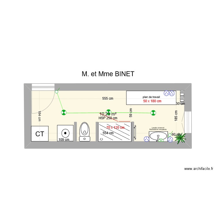 binet 2. Plan de 0 pièce et 0 m2