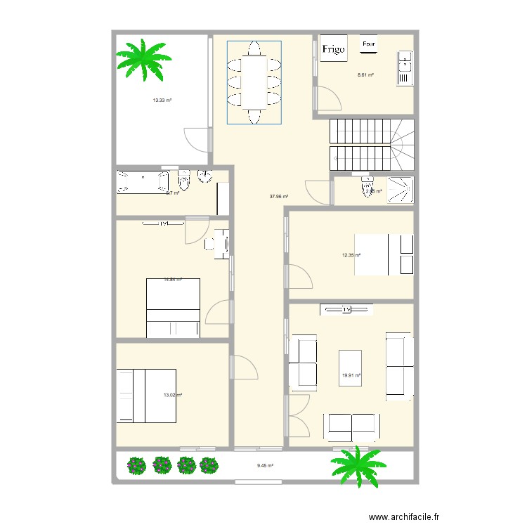 Maison 150m V1. Plan de 0 pièce et 0 m2