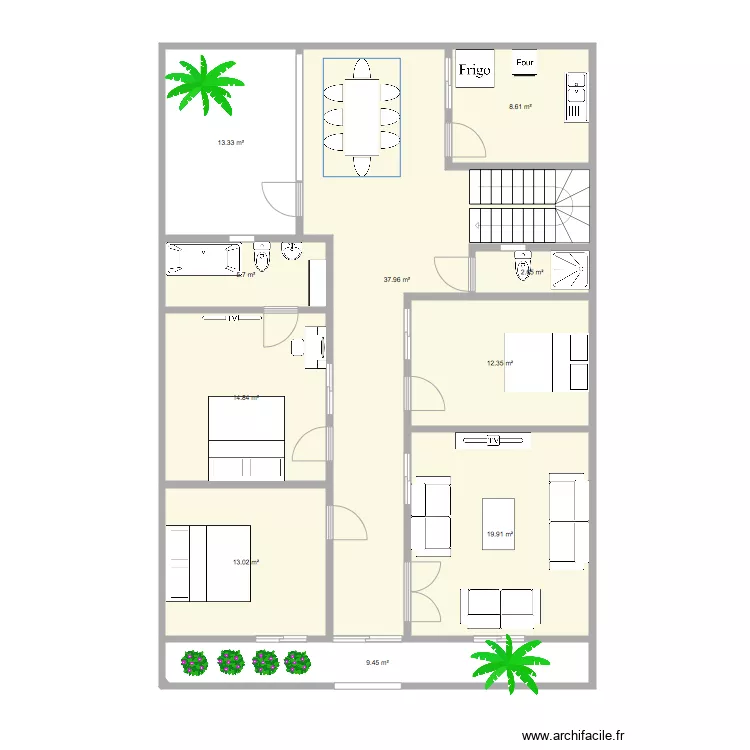Maison 150m V1. Plan de 