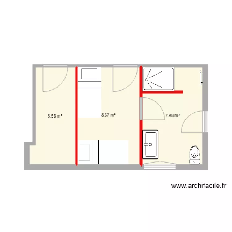 SDB Bleue 2. Plan de 