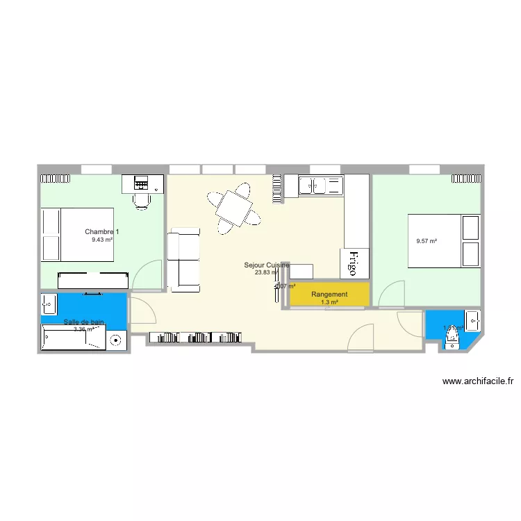 58 Elise Reclus apr&egrave;s travaux. Plan de 