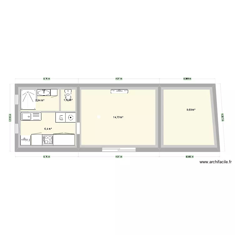 Cotation murs et cloisons meublé. Plan de Cotation murs et cloisons meublé. Plan de