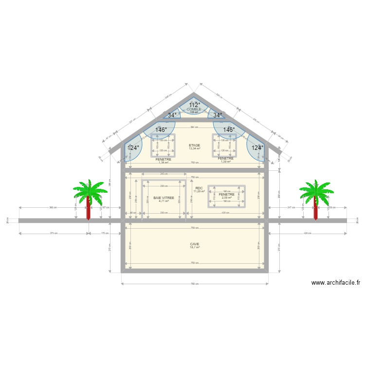 PLAN FACADE. Plan de 0 pièce et 0 m2