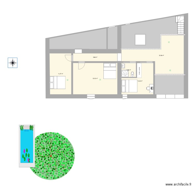 etage garenne meuble permis de construire. Plan de 0 pièce et 0 m2