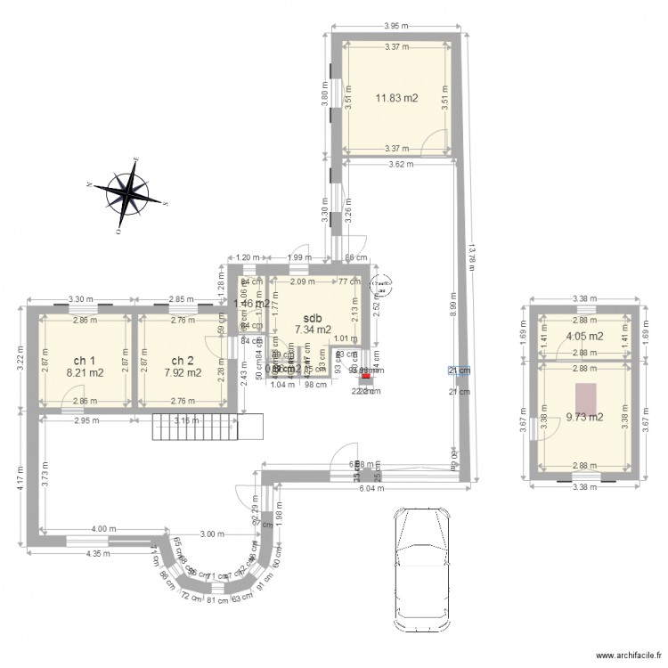 agrandissement pour CH 3. Plan de 0 pièce et 0 m2