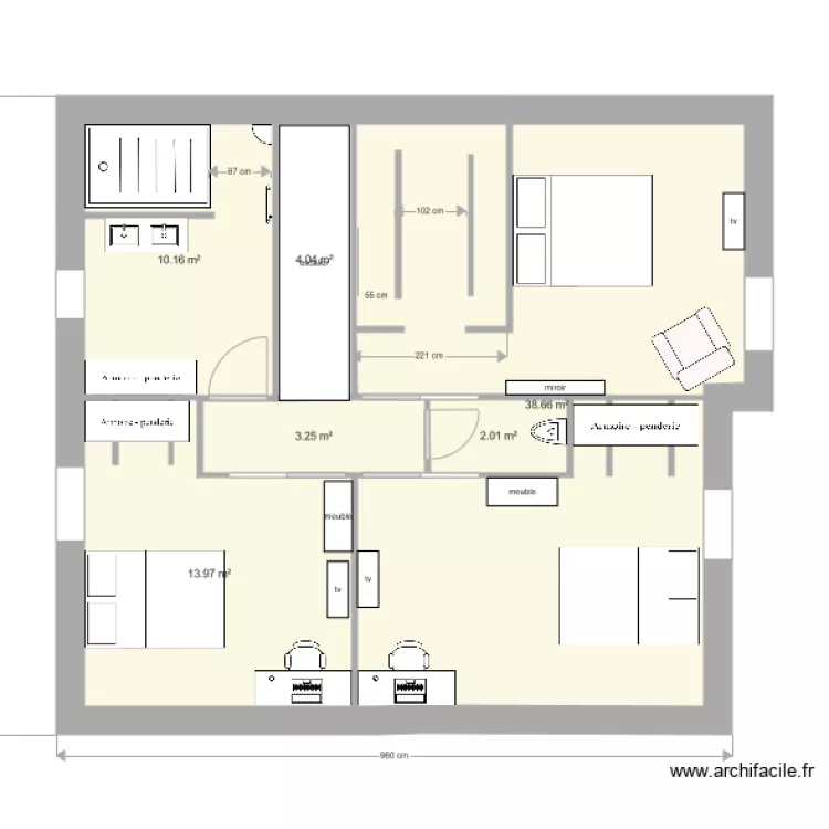 ETAGE a voir avec chaton. Plan de 