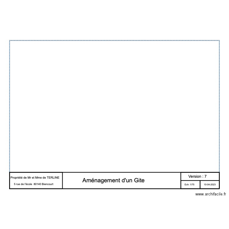 Fond de plan A4 paysage V7. Plan de 0 pièce et 0 m2