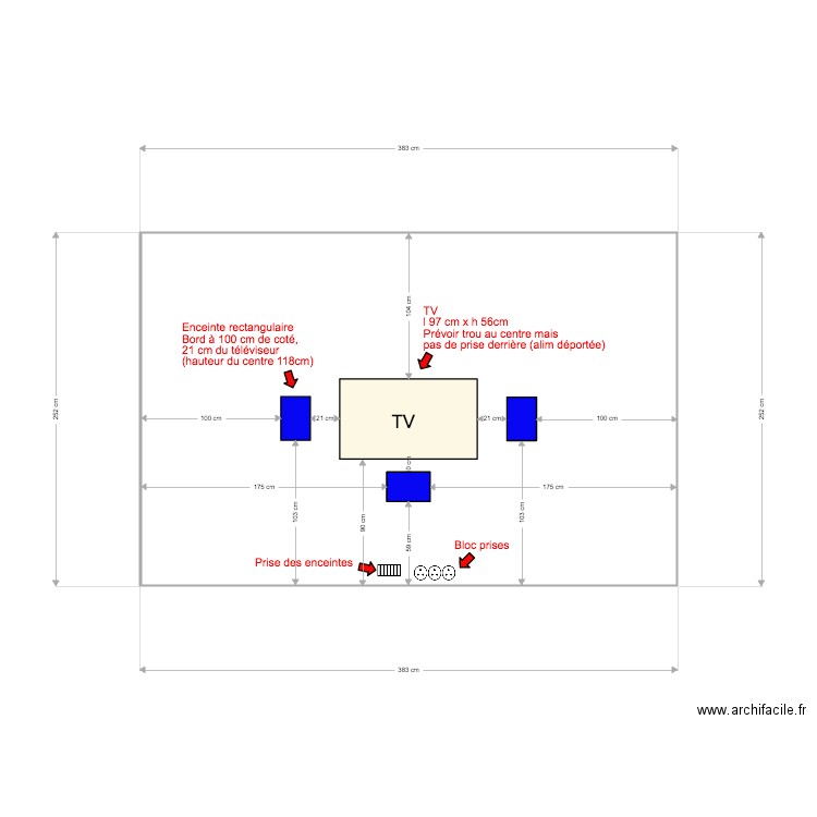 Salle Detente Mur TV. Plan de 0 pièce et 0 m2