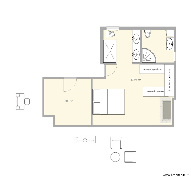 1er SB A CREER ET CHBRE PARENT. Plan de 0 pièce et 0 m2