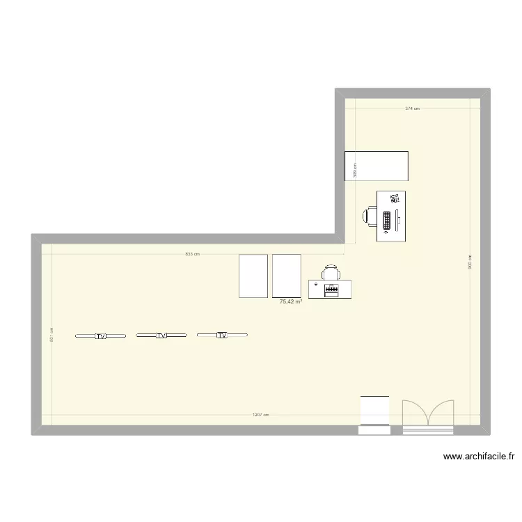 entr&eacute;e media. Plan de 