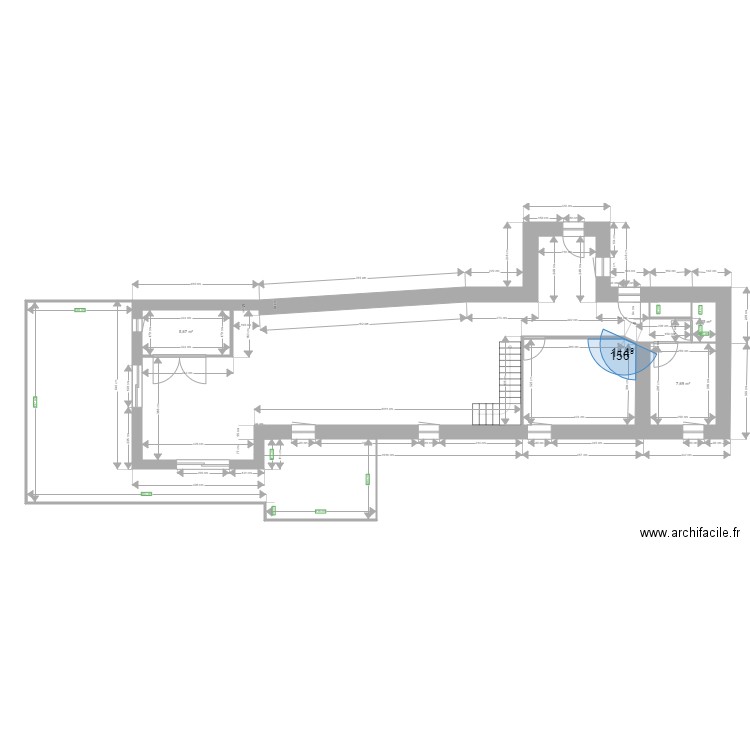 Longère projet final. Plan de 0 pièce et 0 m2