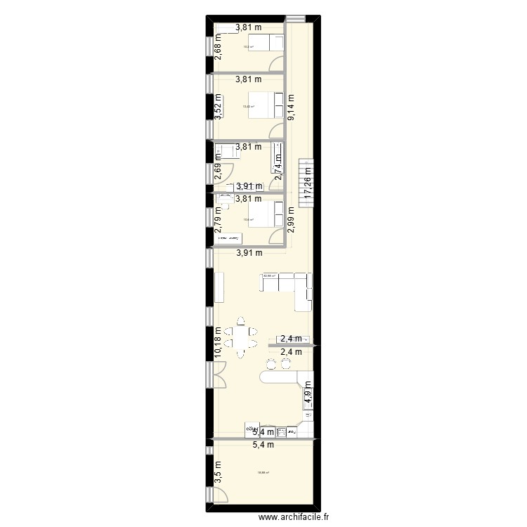 maison2. Plan de 5 pièces et 136 m2