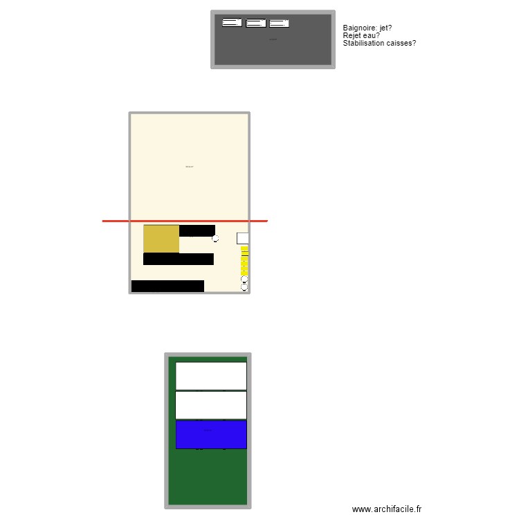 lavage. Plan de 4 pièces et 271 m2