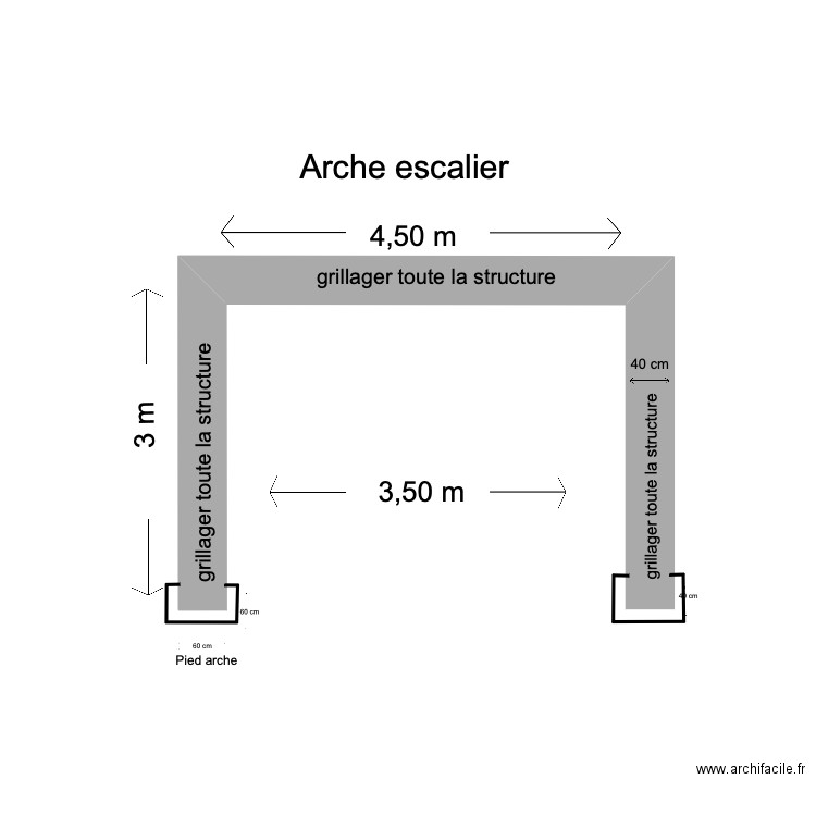 Arche escalier. Plan de 0 pièce et 0 m2