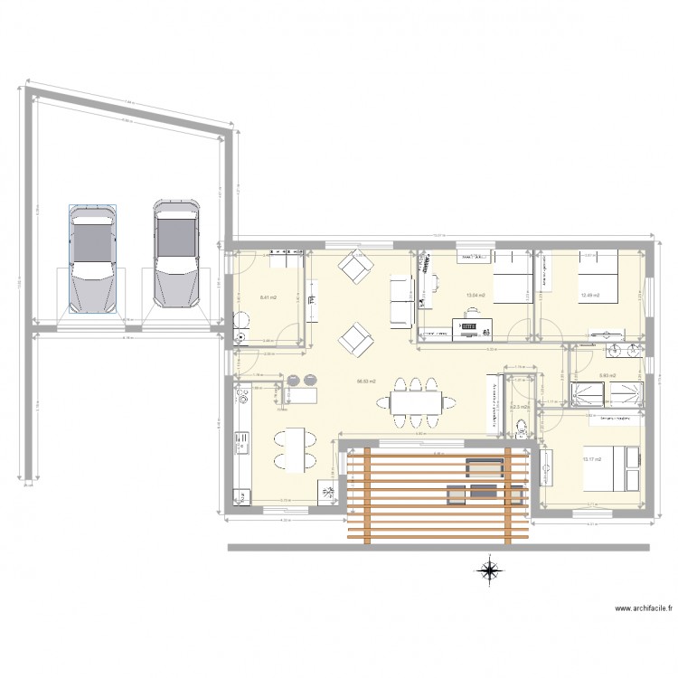 landera 3. Plan de 7 pièces et 112 m2