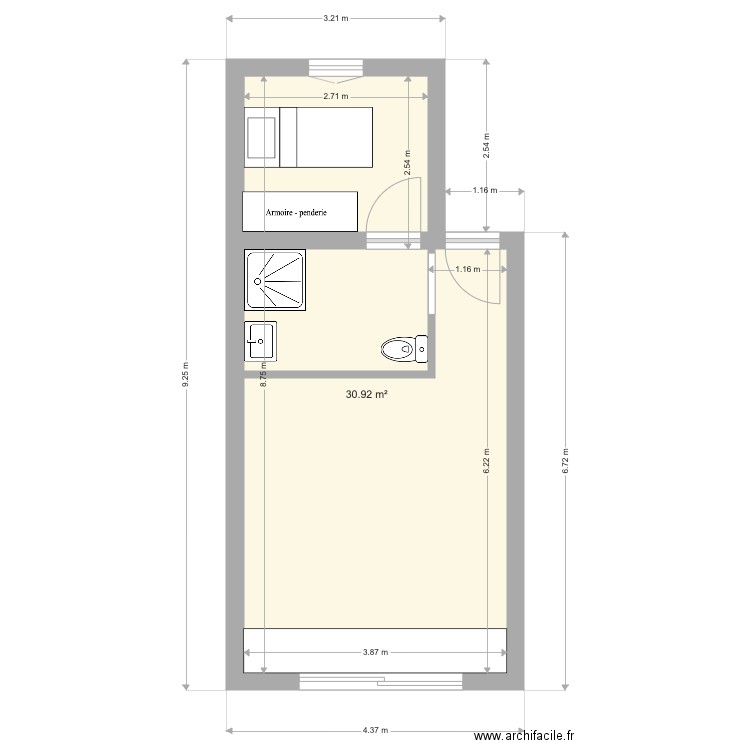 Studio bis Belmondo. Plan de 0 pièce et 0 m2