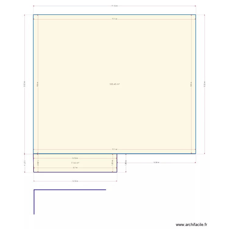 emprie au sol existant. Plan de emprie au sol existant. Plan de