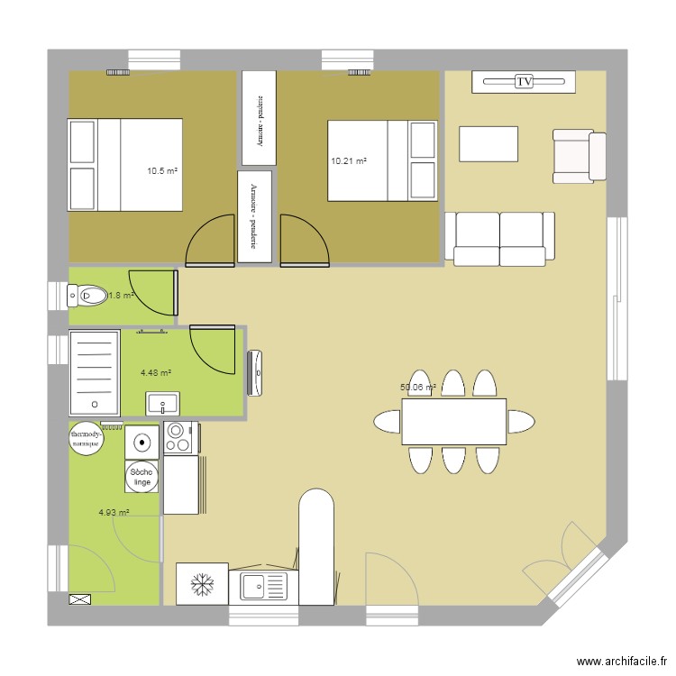 plan de meublé 2. Plan de 0 pièce et 0 m2